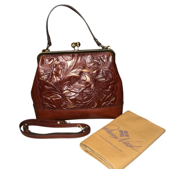 Patricia Nash Handbags - Patricia Nash Brown Leather Handbag w/ Kisslock